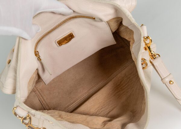 Miu Miu bag east-west flap leather off-white - Image 5