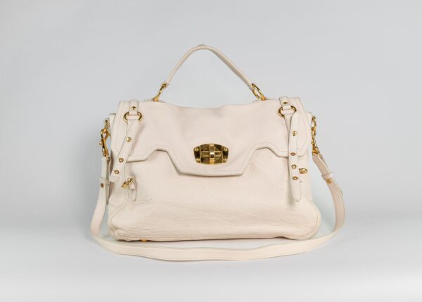 Miu Miu bag east-west flap leather off-white