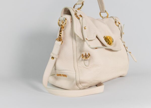 Miu Miu bag east-west flap leather off-white - Image 3