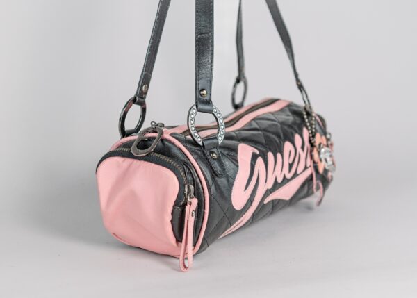 Guess vintage eco-leather bag, featuring bold pink Guess lettering - Image 8