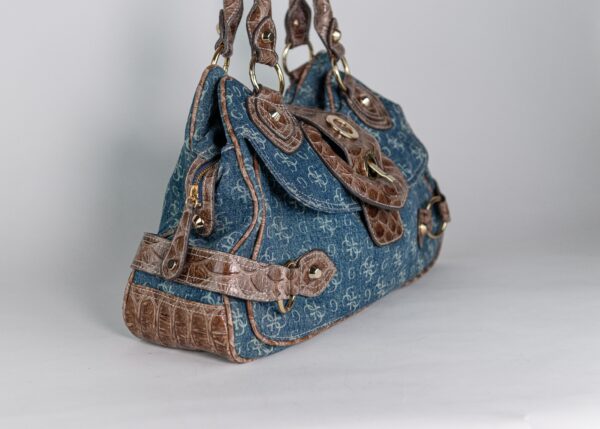 Denim with brown detail Guess bag - Image 4