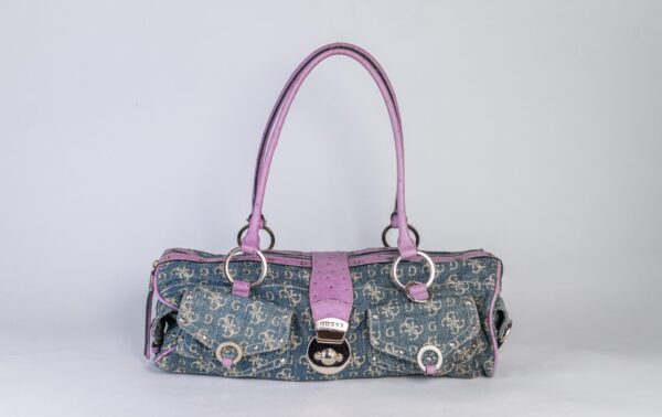 Denim Guess bag with lilac detail