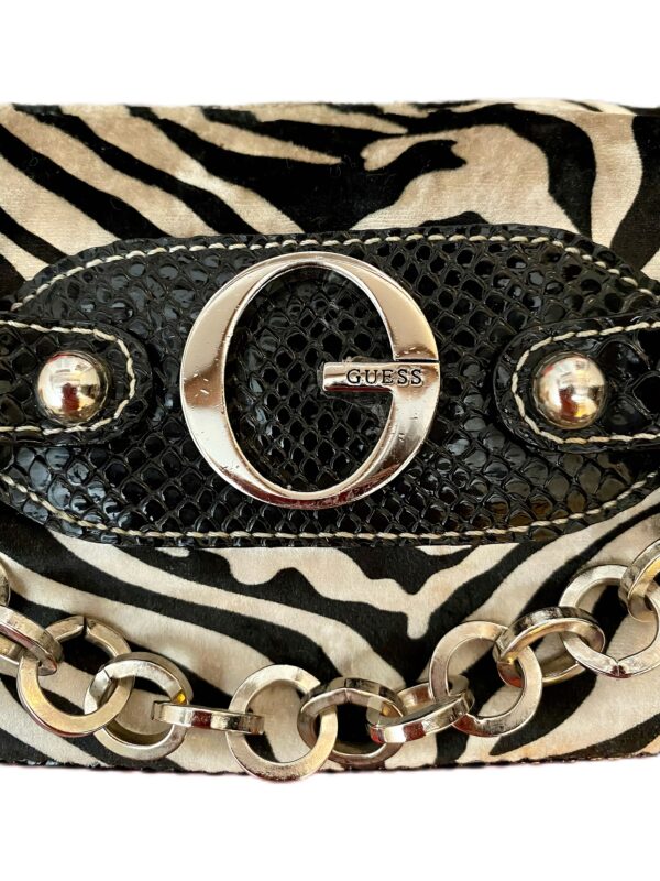 vintage Guess shoulder bag in a zebra print - Image 2