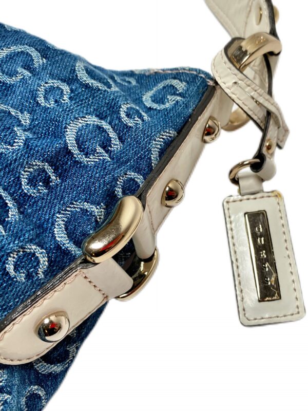 Guess by Marciano bag in classic blue denim with white details - Image 5