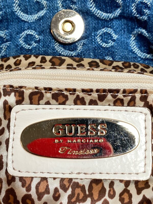 Guess by Marciano bag in classic blue denim with white details - Image 3