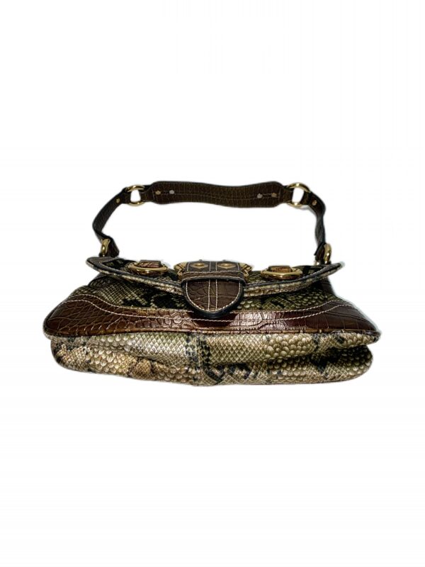 A vintage Guess bag in rich brown with bold python-print details - Image 5