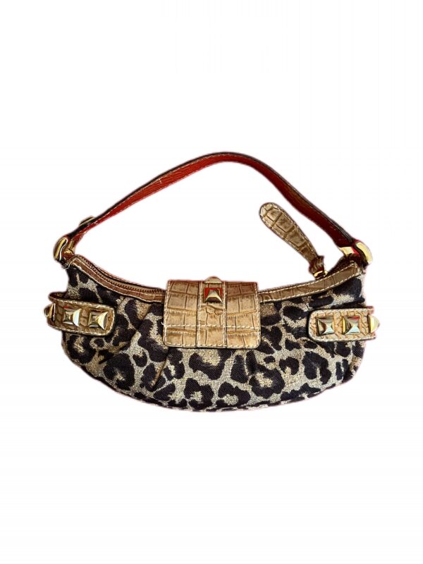 A Guess crescent-shaped bag in leopard print - Image 4