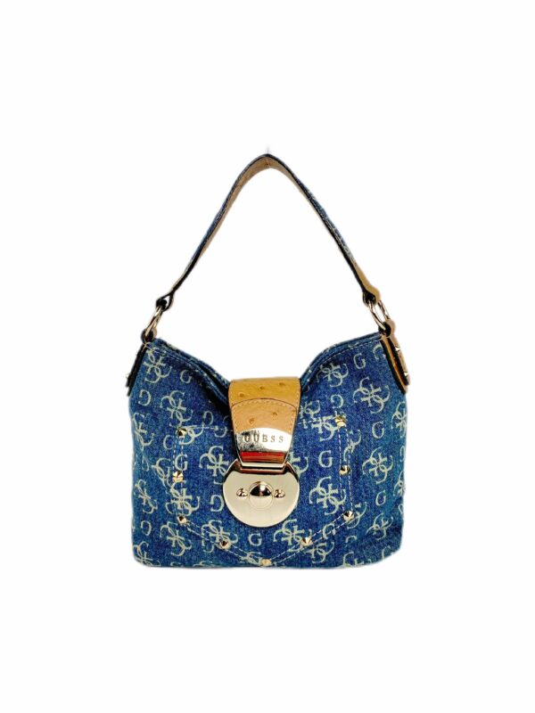 Mini denim Guess bag with brown details