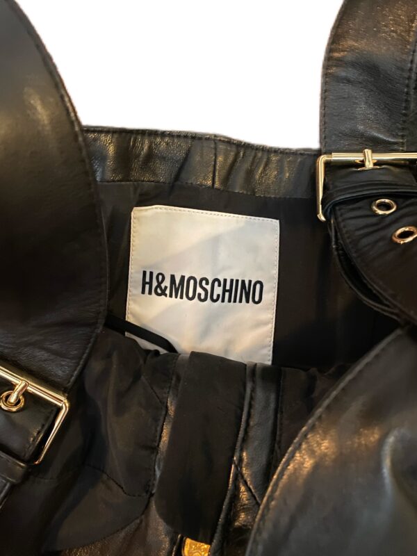 Moschino x H&M Limited Edition Black Leather Mini Dress - Image 6