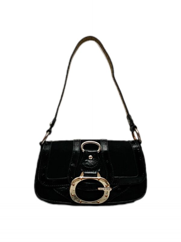 Vintage Guess black bag with silver and gold-tone details